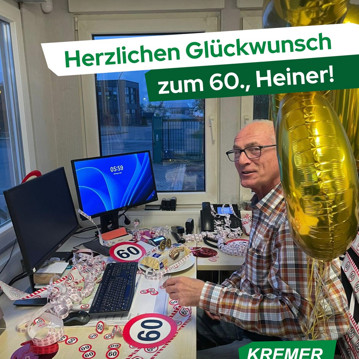 60 wird man nicht jeden Tag 🎈
Unser Kollege Heiner hat heute genau das gefeiert. Wir haben seinen Schreibtisch... 60 wird man nicht jeden Tag 🎈
Unser Kollege Heiner hat heute genau das gefeiert. Wir haben seinen Schreibtisch...